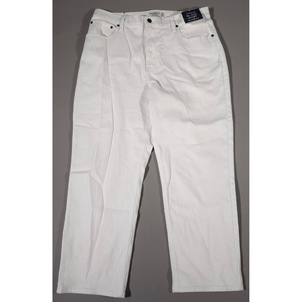 Abercrombie & Fitch The Ankle Straight Jeans Womens 33/16R White Ultra High Rise